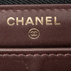 Wallet Classic Zip Around Wallet Black Quilted Caviar Leather