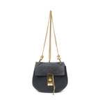 Shoulder Bag Mini Drew Black Grained Calfskin Leather