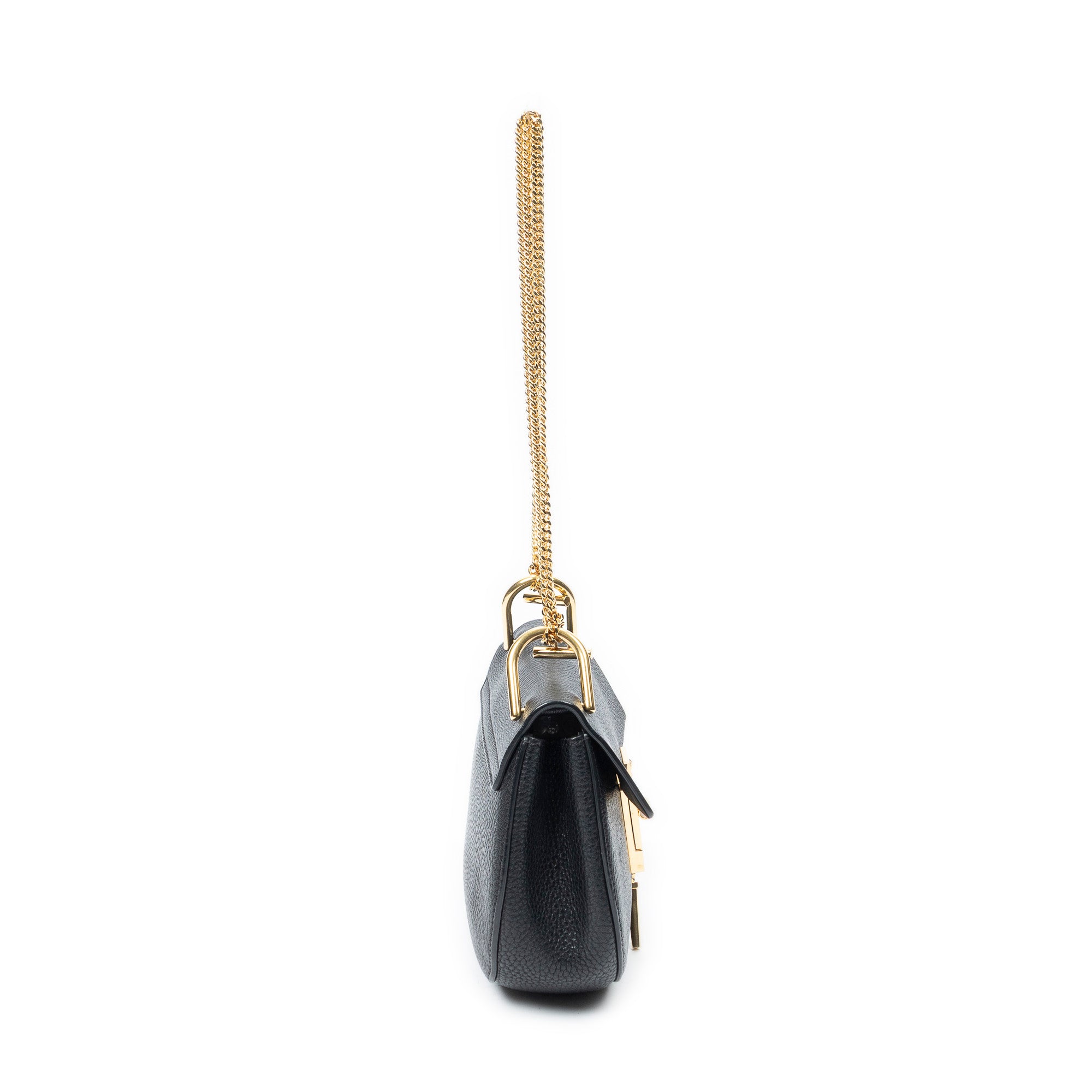 Shoulder Bag Mini Drew Black Grained Calfskin Leather