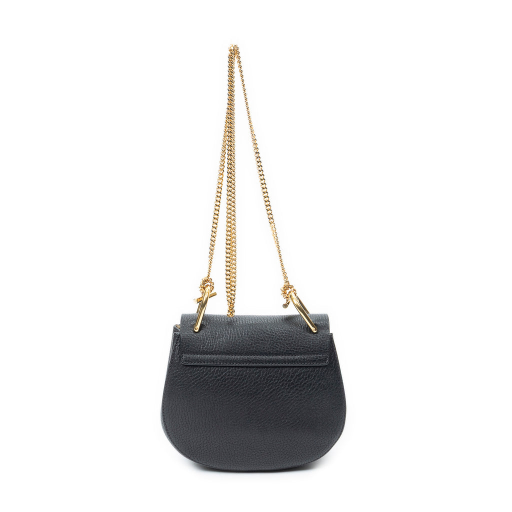 Shoulder Bag Mini Drew Black Grained Calfskin Leather
