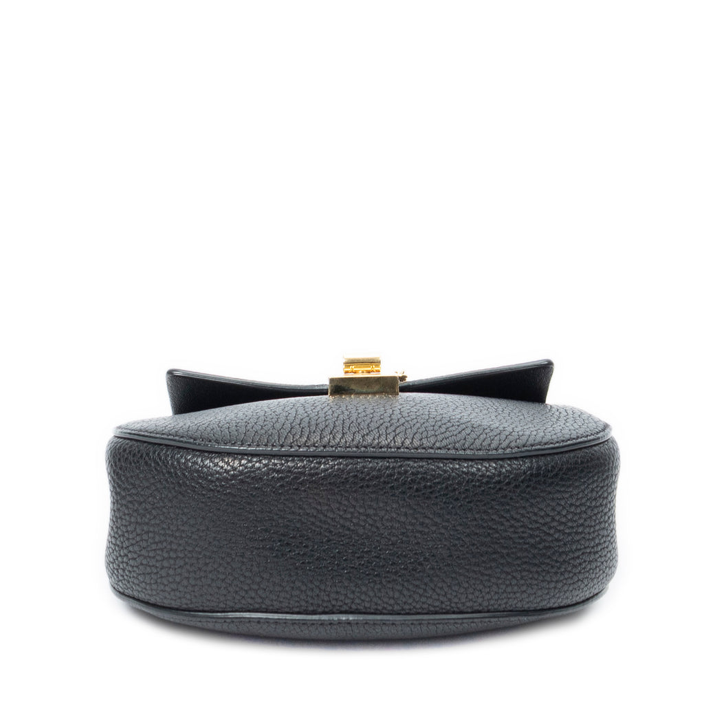 Shoulder Bag Mini Drew Black Grained Calfskin Leather