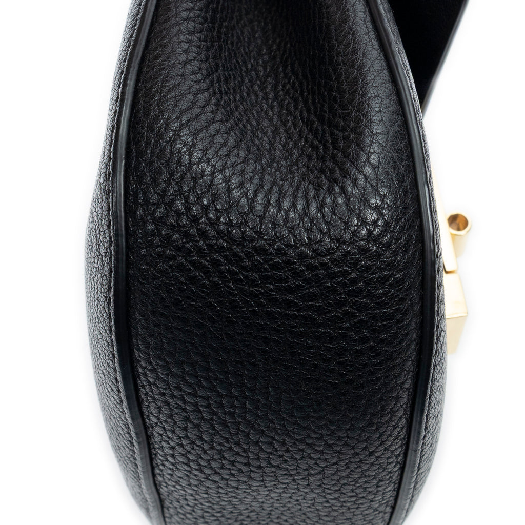 Shoulder Bag Mini Drew Black Grained Calfskin Leather