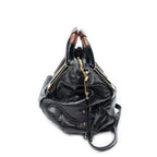 Shoulder Bag Small Ethel Black Distressed Calfskin Leather
