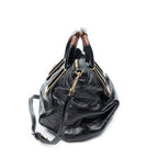 Shoulder Bag Small Ethel Black Distressed Calfskin Leather