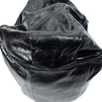 Shoulder Bag Small Ethel Black Distressed Calfskin Leather
