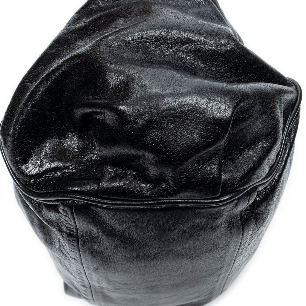 Shoulder Bag Small Ethel Black Distressed Calfskin Leather