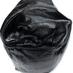 Shoulder Bag Small Ethel Black Distressed Calfskin Leather