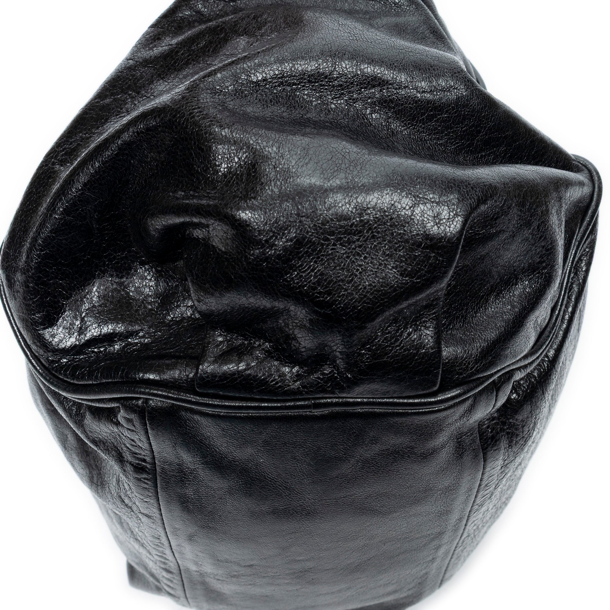 Shoulder Bag Small Ethel Black Distressed Calfskin Leather