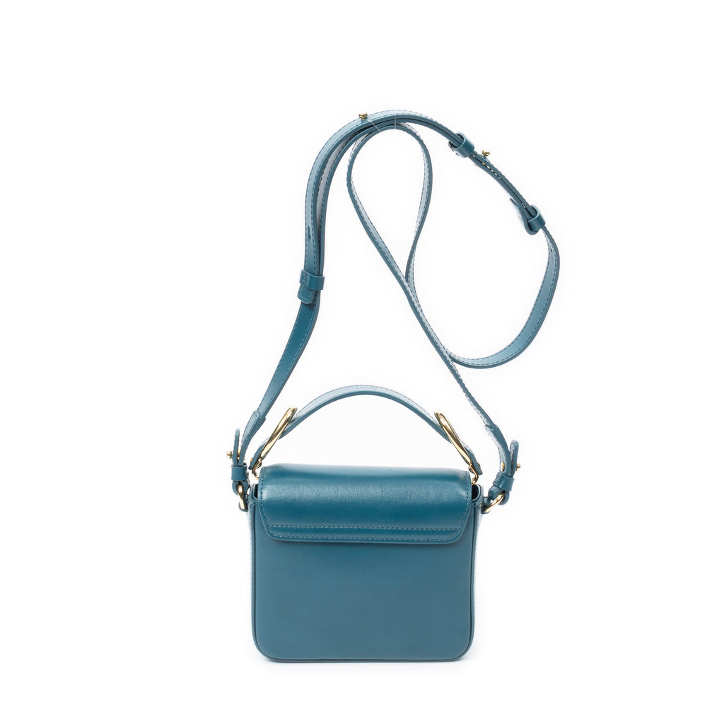 Shoulder Bag Mini C Crossbody Dark Teal Calfskin Leather