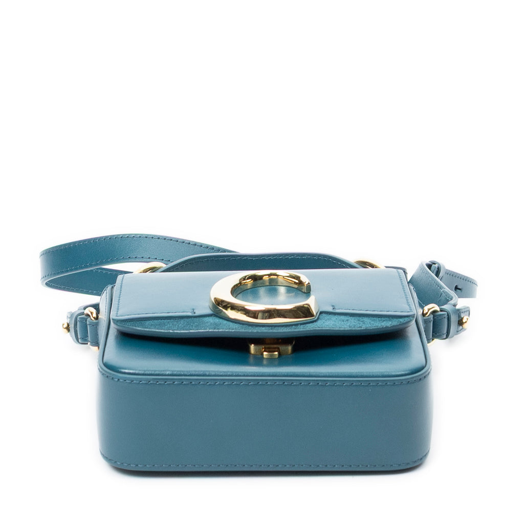 Shoulder Bag Mini C Crossbody Dark Teal Calfskin Leather