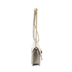 Shoulder Bag C Chain Clutch Taupe Calfskin Leather