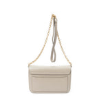 Shoulder Bag C Chain Clutch Taupe Calfskin Leather