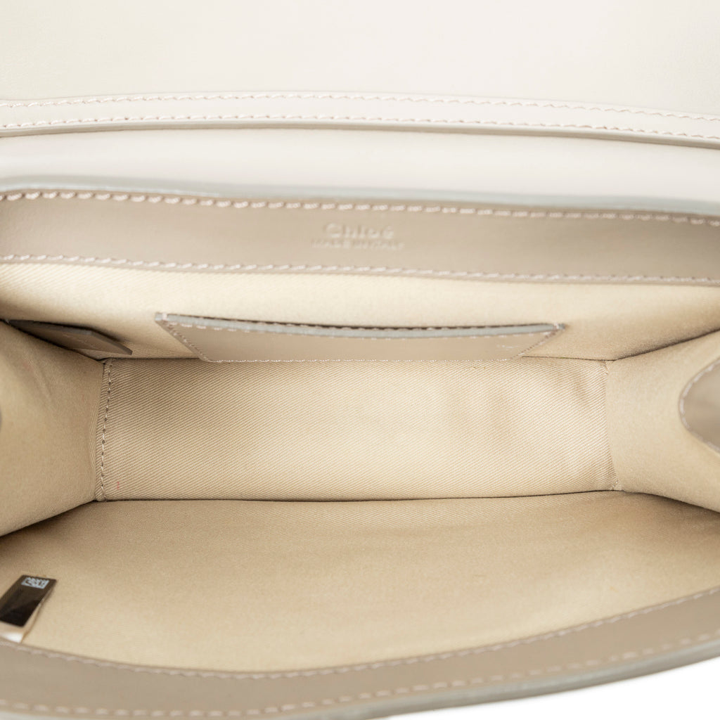 Shoulder Bag C Chain Clutch Taupe Calfskin Leather