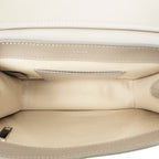 Shoulder Bag C Chain Clutch Taupe Calfskin Leather