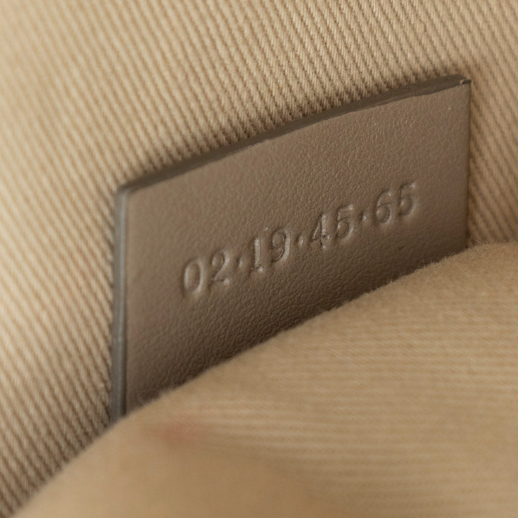 Shoulder Bag C Chain Clutch Taupe Calfskin Leather