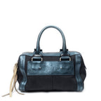 Shoulder Bag Small Zip Boston Black Denim Canvas