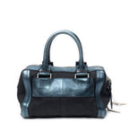 Shoulder Bag Small Zip Boston Black Denim Canvas