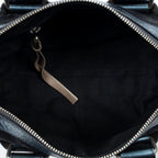 Shoulder Bag Small Zip Boston Black Denim Canvas
