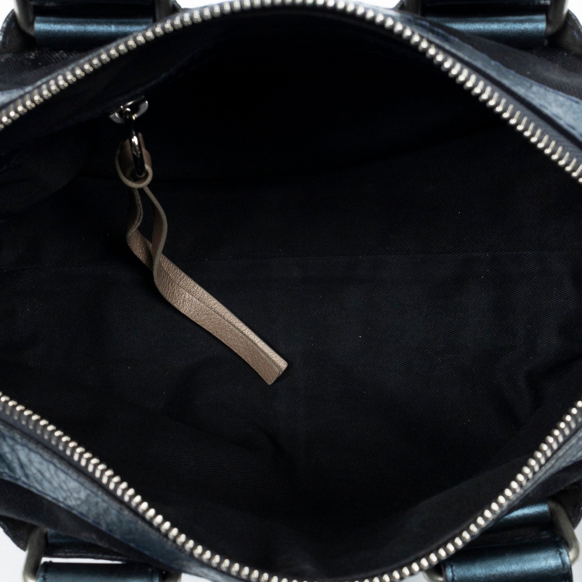 Shoulder Bag Small Zip Boston Black Denim Canvas