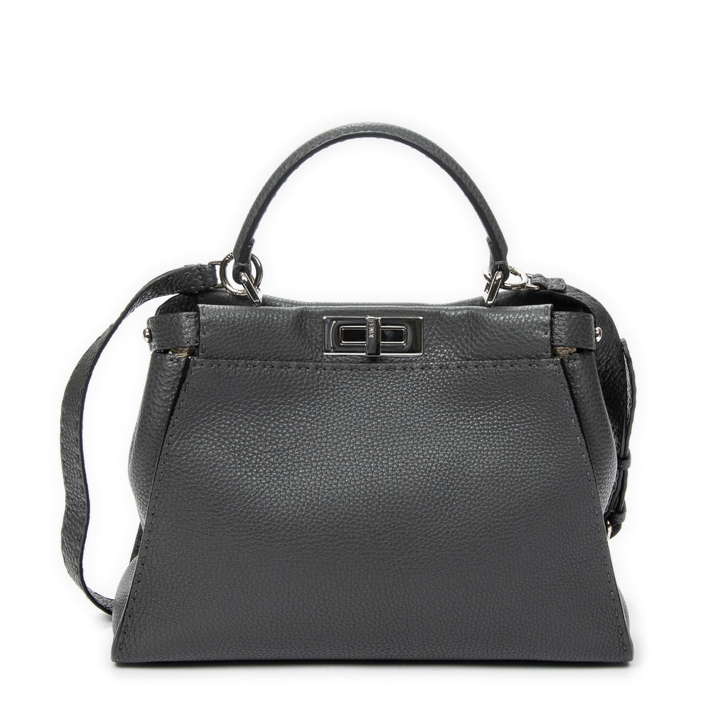 Shoulder Bag Medium Peekaboo Dark Grey Selleria Leather