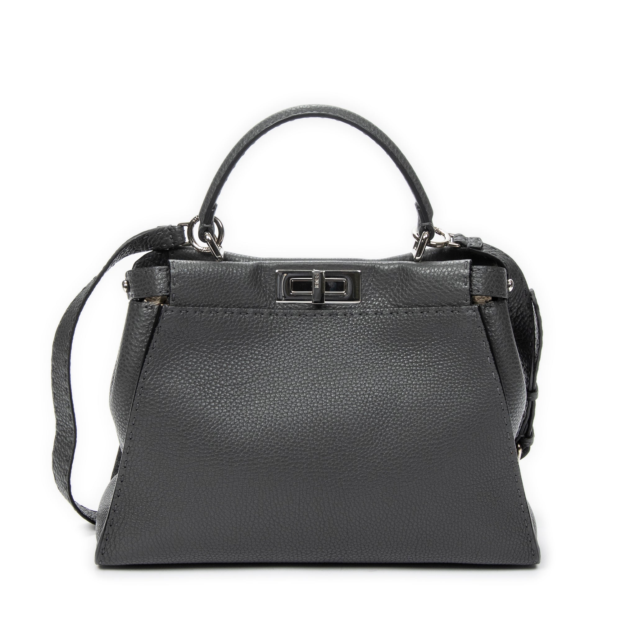 Shoulder Bag Medium Peekaboo Dark Grey Selleria Leather
