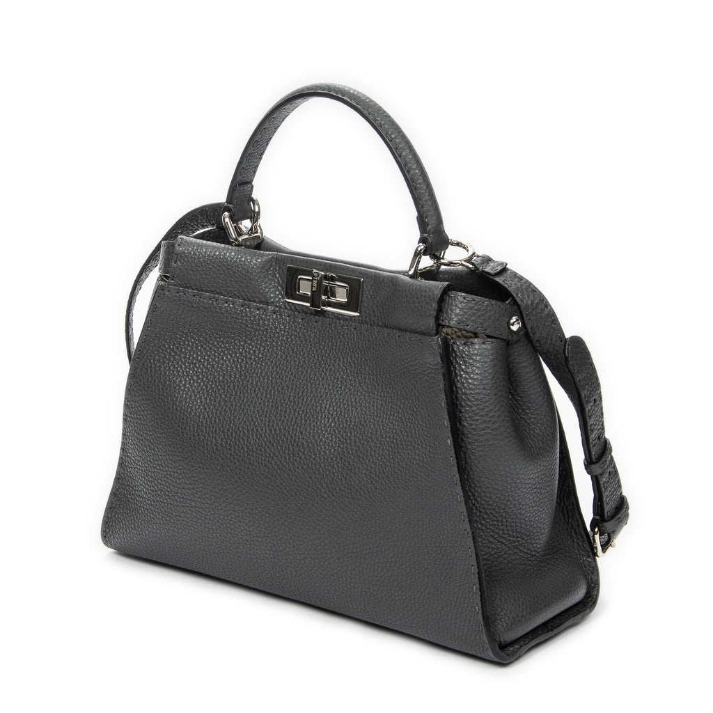 Shoulder Bag Medium Peekaboo Dark Grey Selleria Leather