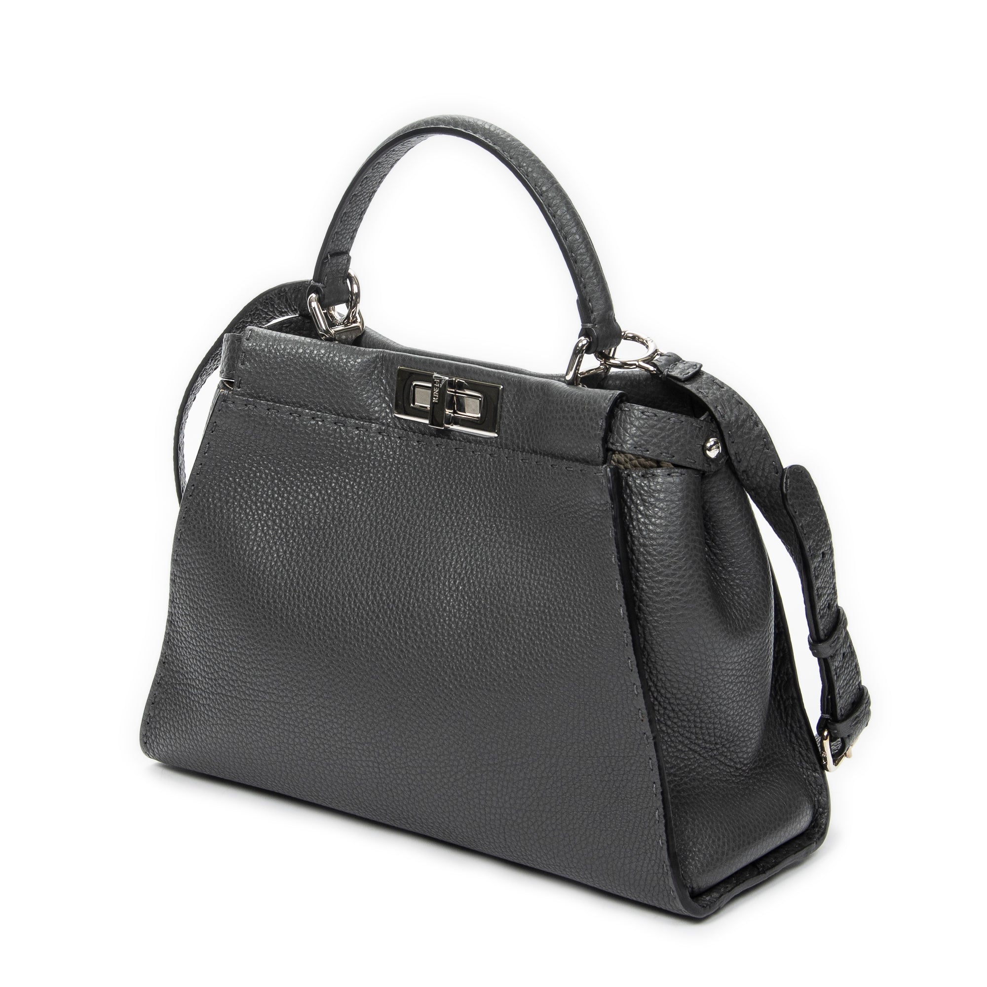 Shoulder Bag Medium Peekaboo Dark Grey Selleria Leather