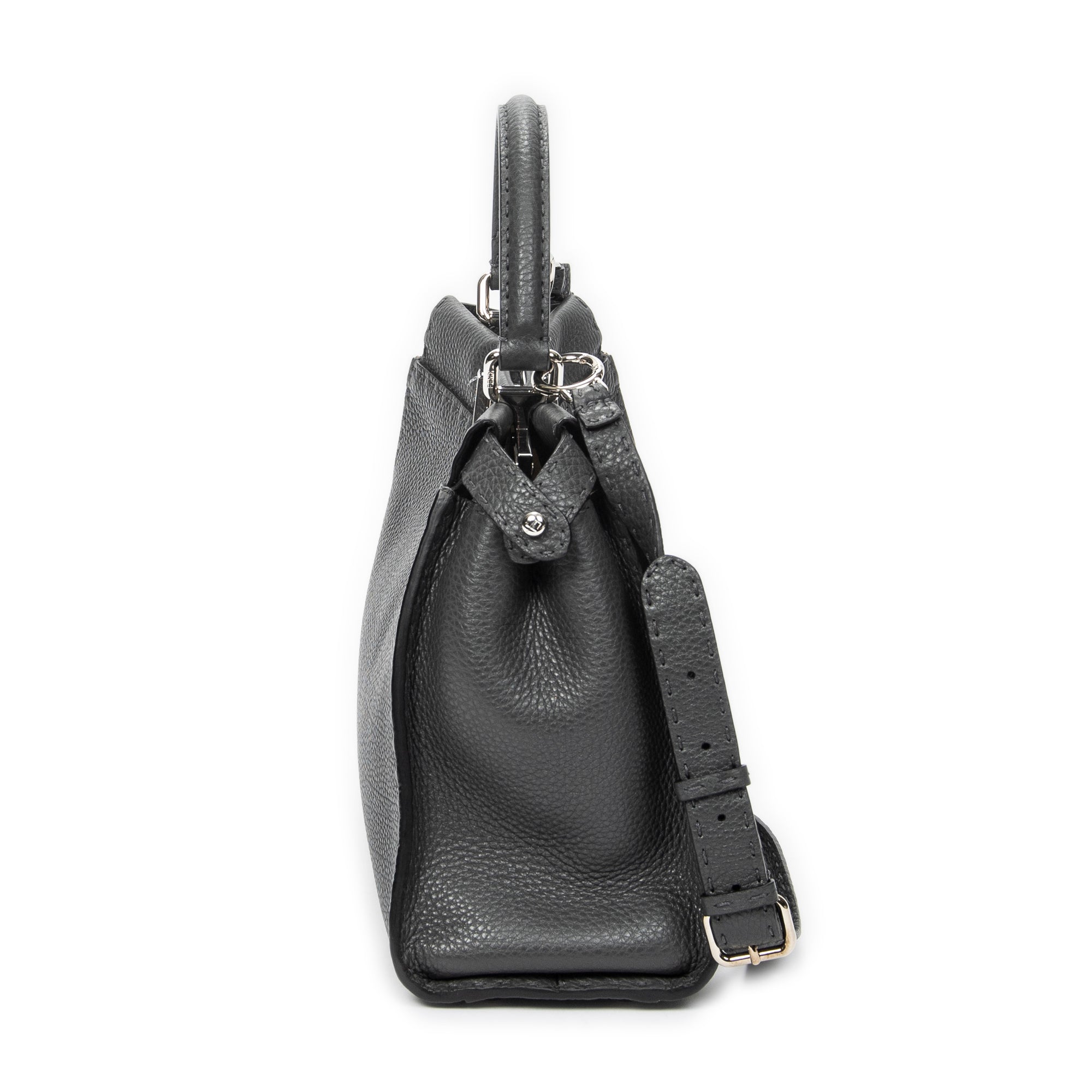 Shoulder Bag Medium Peekaboo Dark Grey Selleria Leather