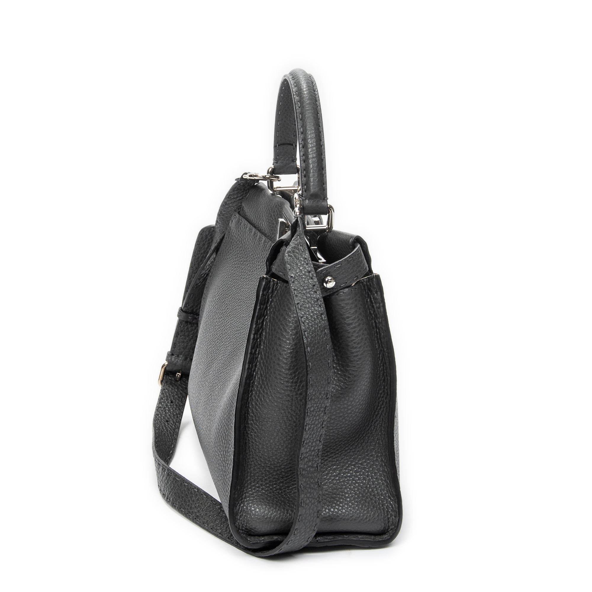 Shoulder Bag Medium Peekaboo Dark Grey Selleria Leather