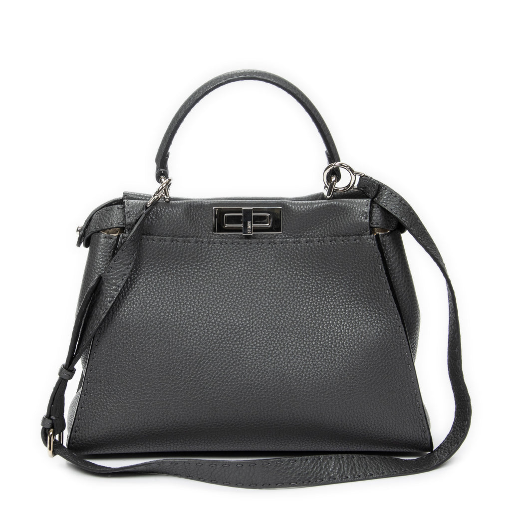 Shoulder Bag Medium Peekaboo Dark Grey Selleria Leather