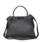 Shoulder Bag Medium Peekaboo Dark Grey Selleria Leather