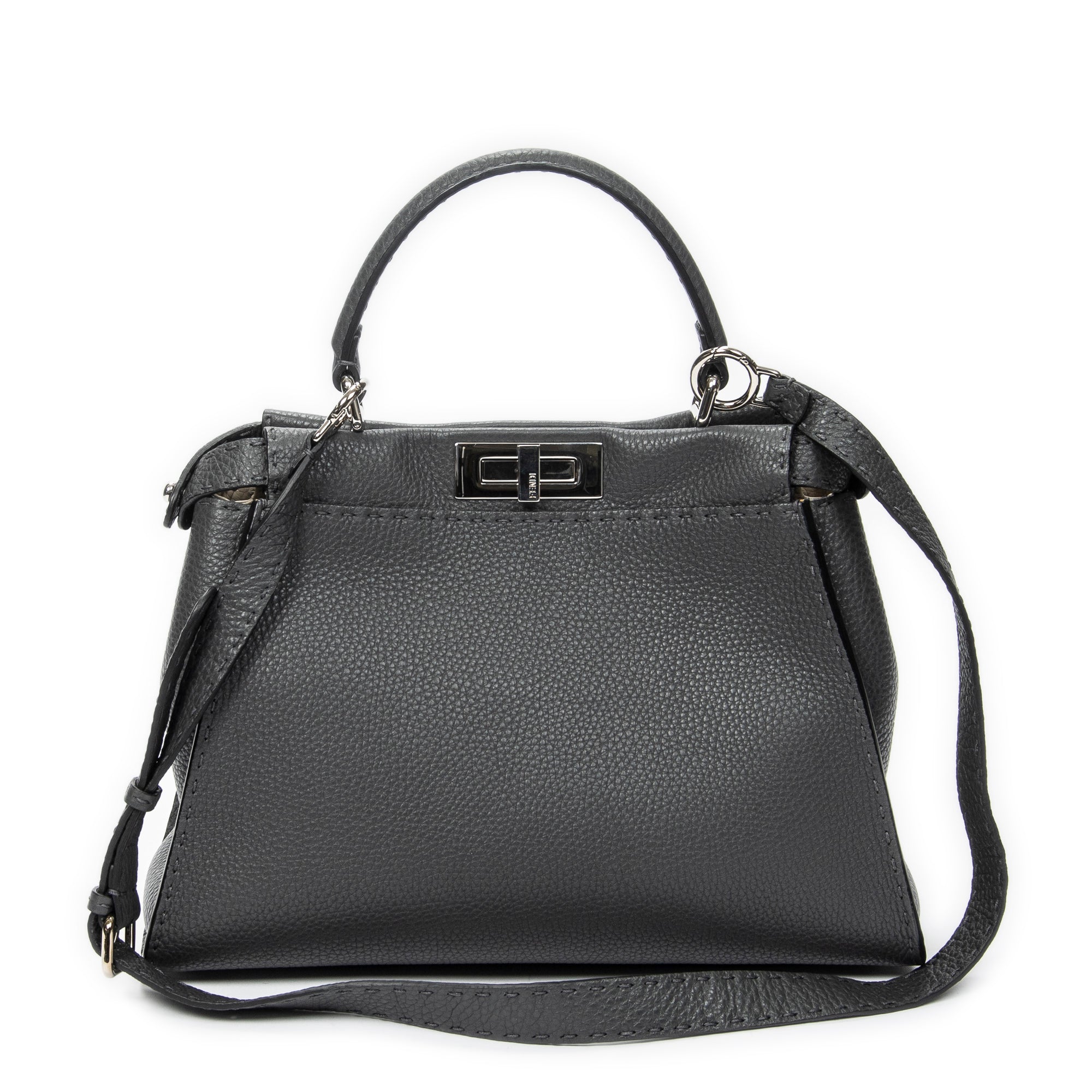 Shoulder Bag Medium Peekaboo Dark Grey Selleria Leather