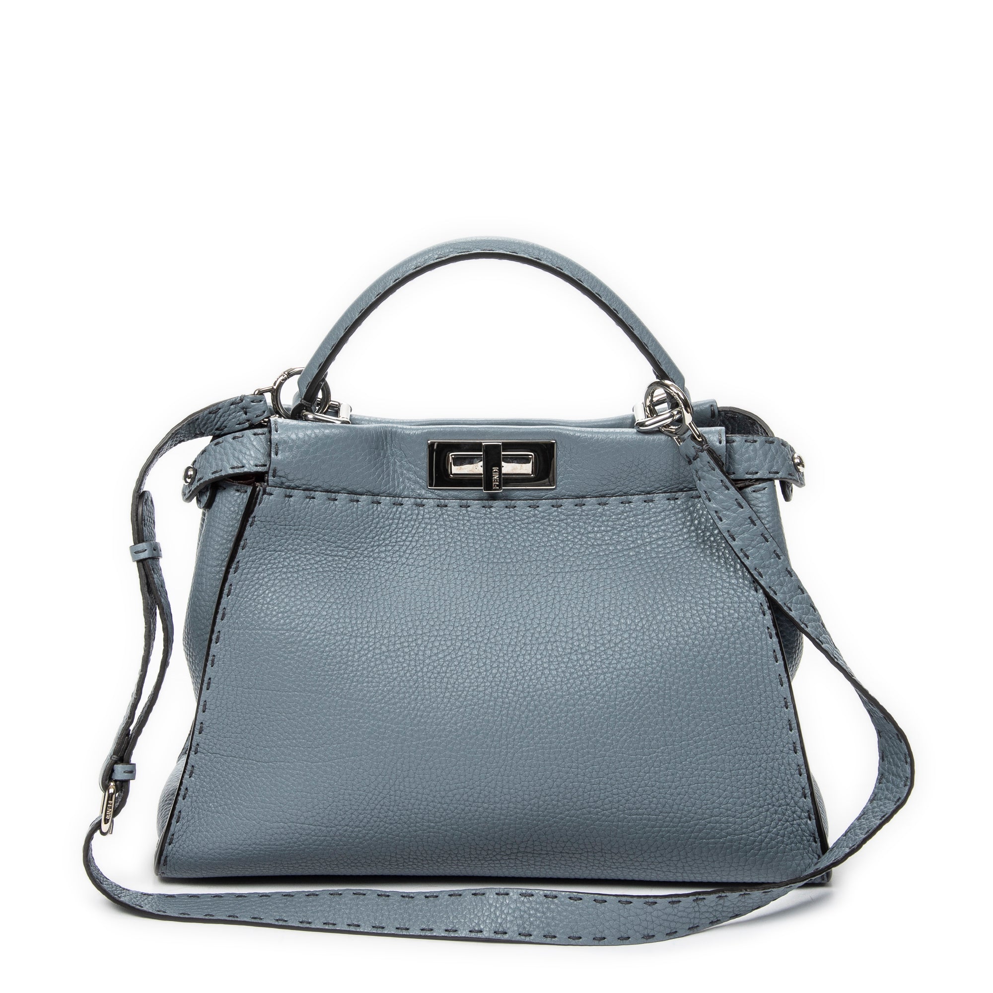 Shoulder Bag Medium Peekaboo Light Blue Selleria Leather