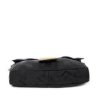 Shoulder Bag Large Convertible Baguette Belt Bag Black Pequin Stripe Nylon Canvas