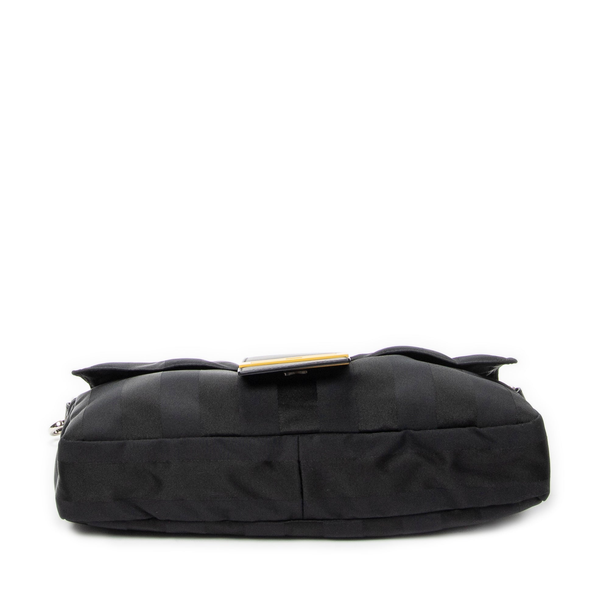 Shoulder Bag Large Convertible Baguette Belt Bag Black Pequin Stripe Nylon Canvas