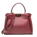 Shoulder Bag Medium Peekaboo Monster Burgundy Calfskin Leather