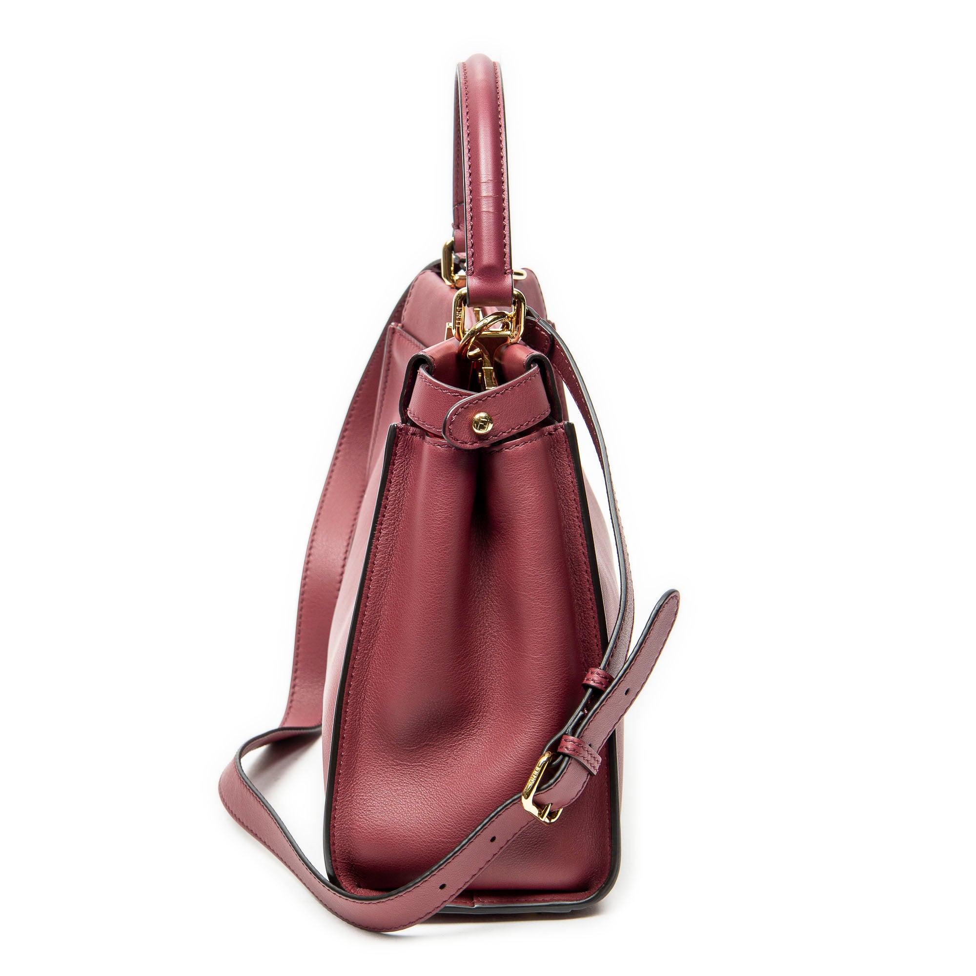 Shoulder Bag Medium Peekaboo Monster Burgundy Calfskin Leather