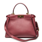 Shoulder Bag Medium Peekaboo Monster Burgundy Calfskin Leather