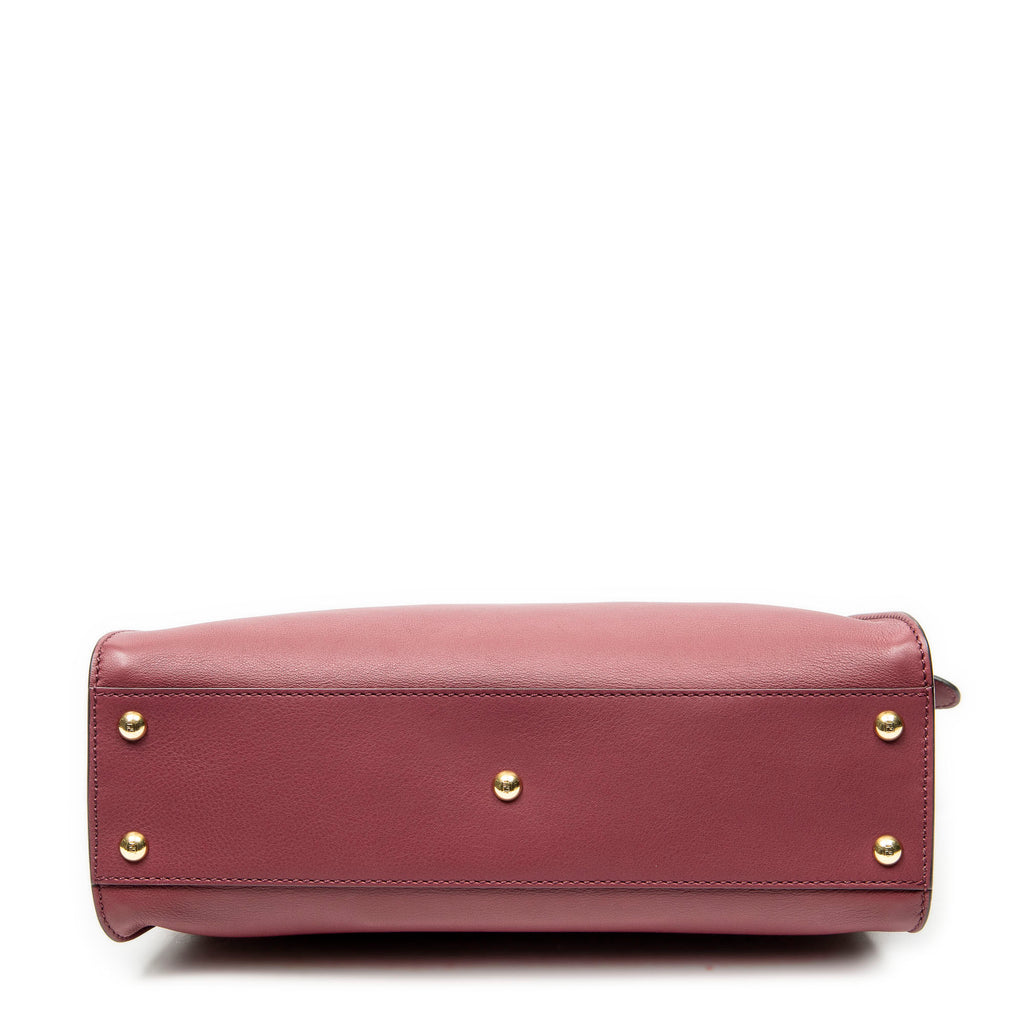 Shoulder Bag Medium Peekaboo Monster Burgundy Calfskin Leather