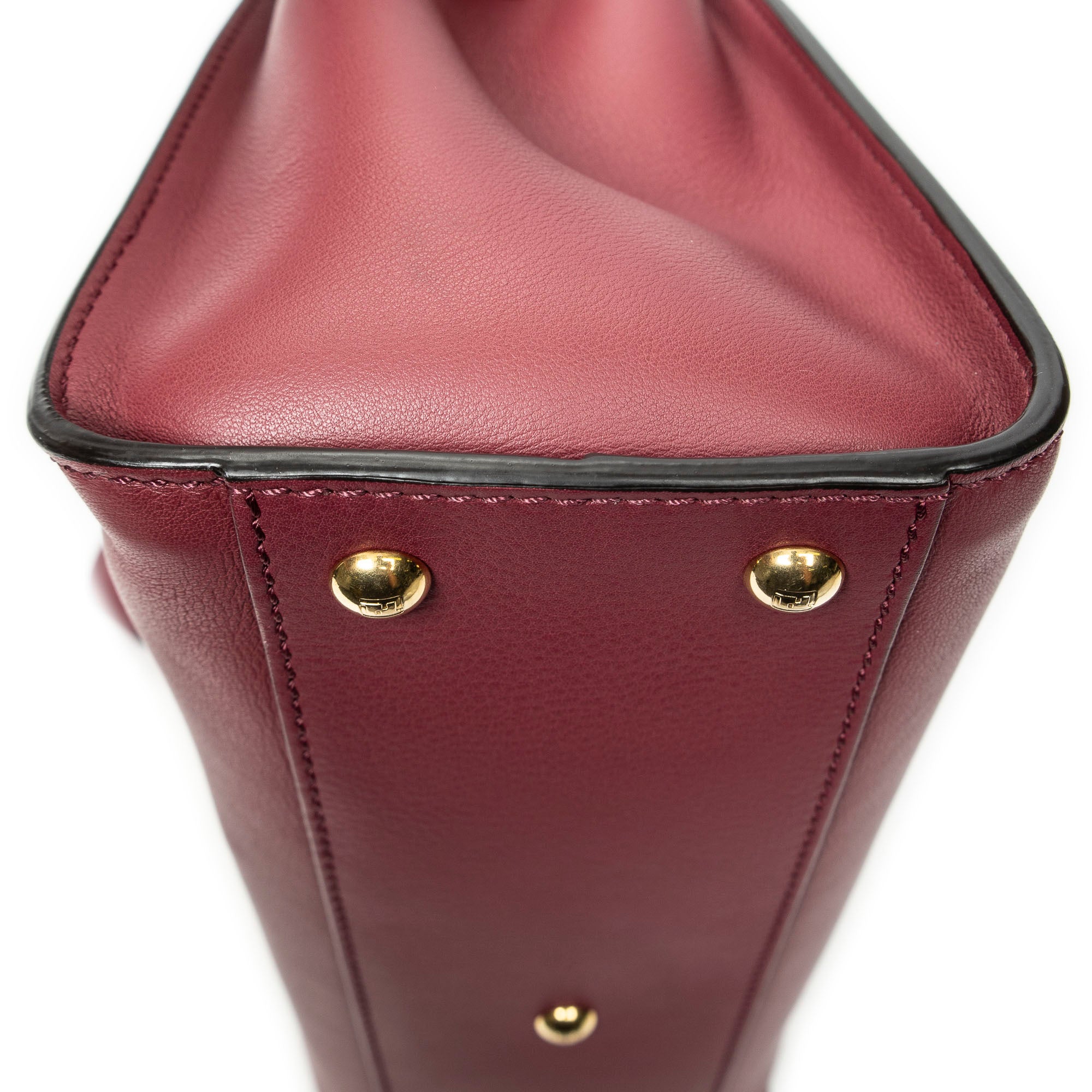 Shoulder Bag Medium Peekaboo Monster Burgundy Calfskin Leather