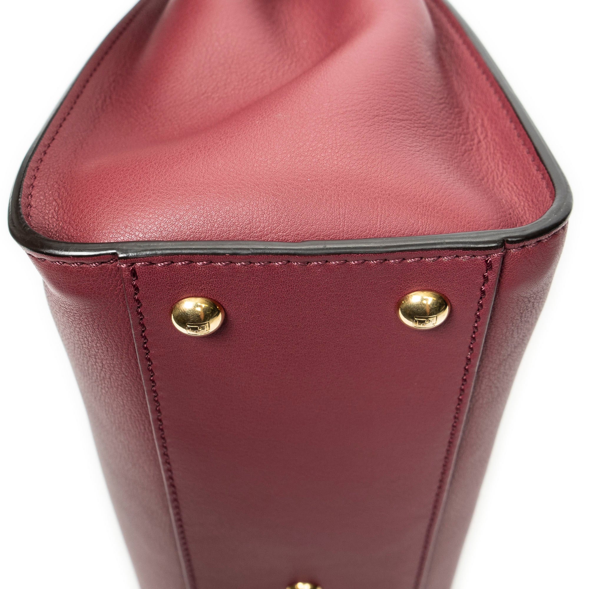 Shoulder Bag Medium Peekaboo Monster Burgundy Calfskin Leather