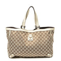 Shoulder Bag Large Abbey D-Ring Tote Beige Monogrammed Canvas