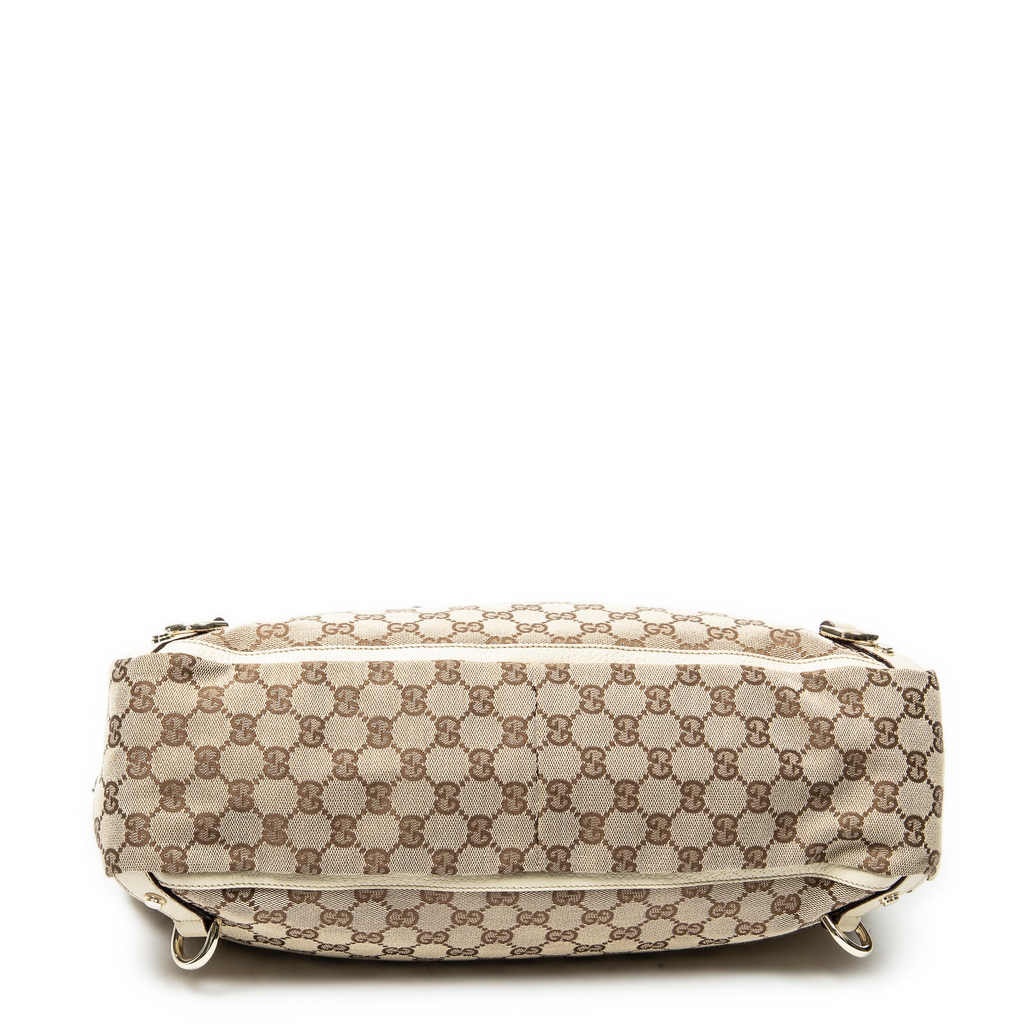 Shoulder Bag Large Abbey D-Ring Tote Beige Monogrammed Canvas