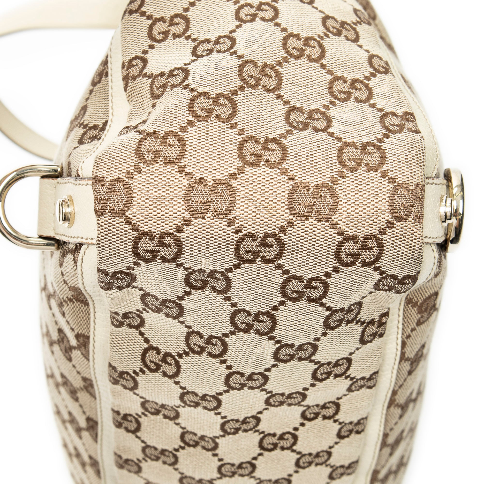 Shoulder Bag Large Abbey D-Ring Tote Beige Monogrammed Canvas