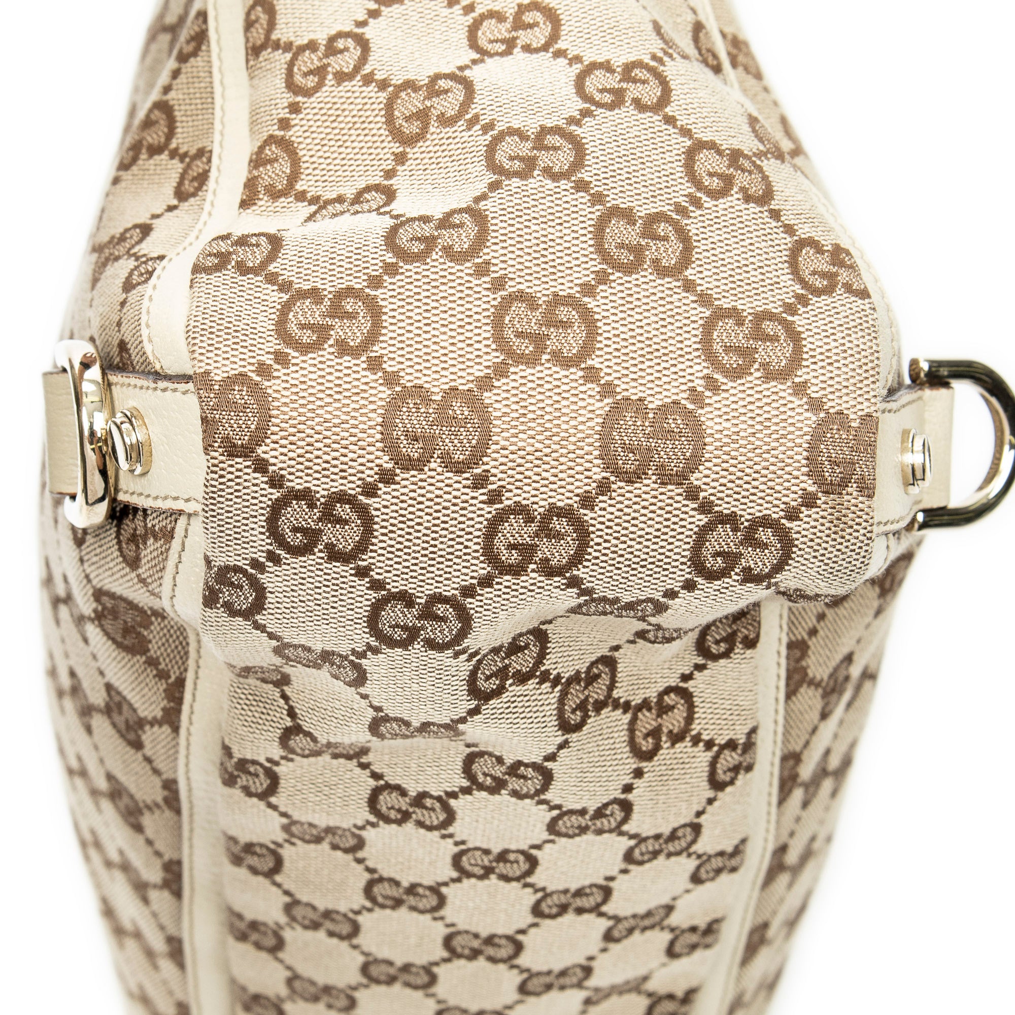 Shoulder Bag Large Abbey D-Ring Tote Beige Monogrammed Canvas