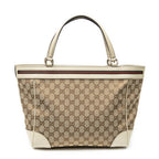 Shoulder Bag Web Mayfair Tote Beige Monogrammed Canvas