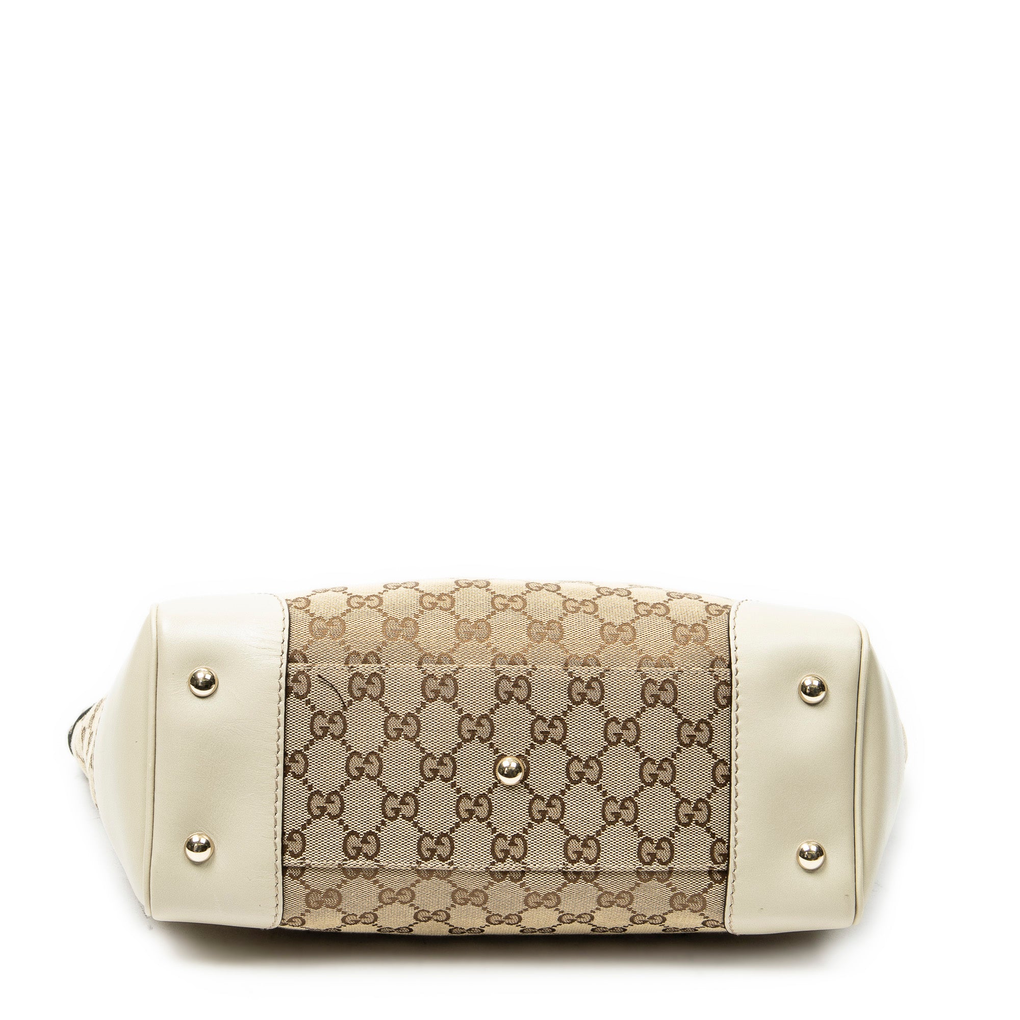 Bolso de Hombro Web Mayfair Tote Lona Monogramada Beige