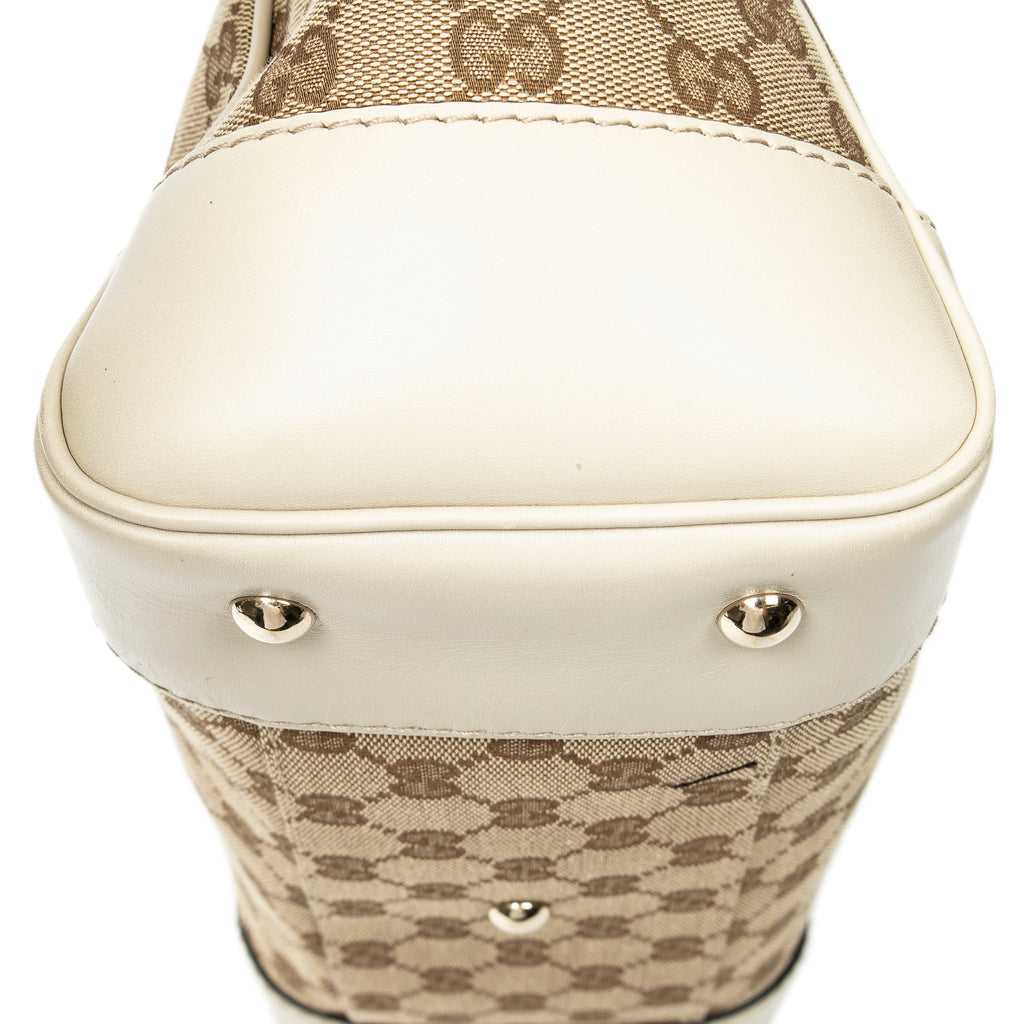 Shoulder Bag Web Mayfair Tote Beige Monogrammed Canvas