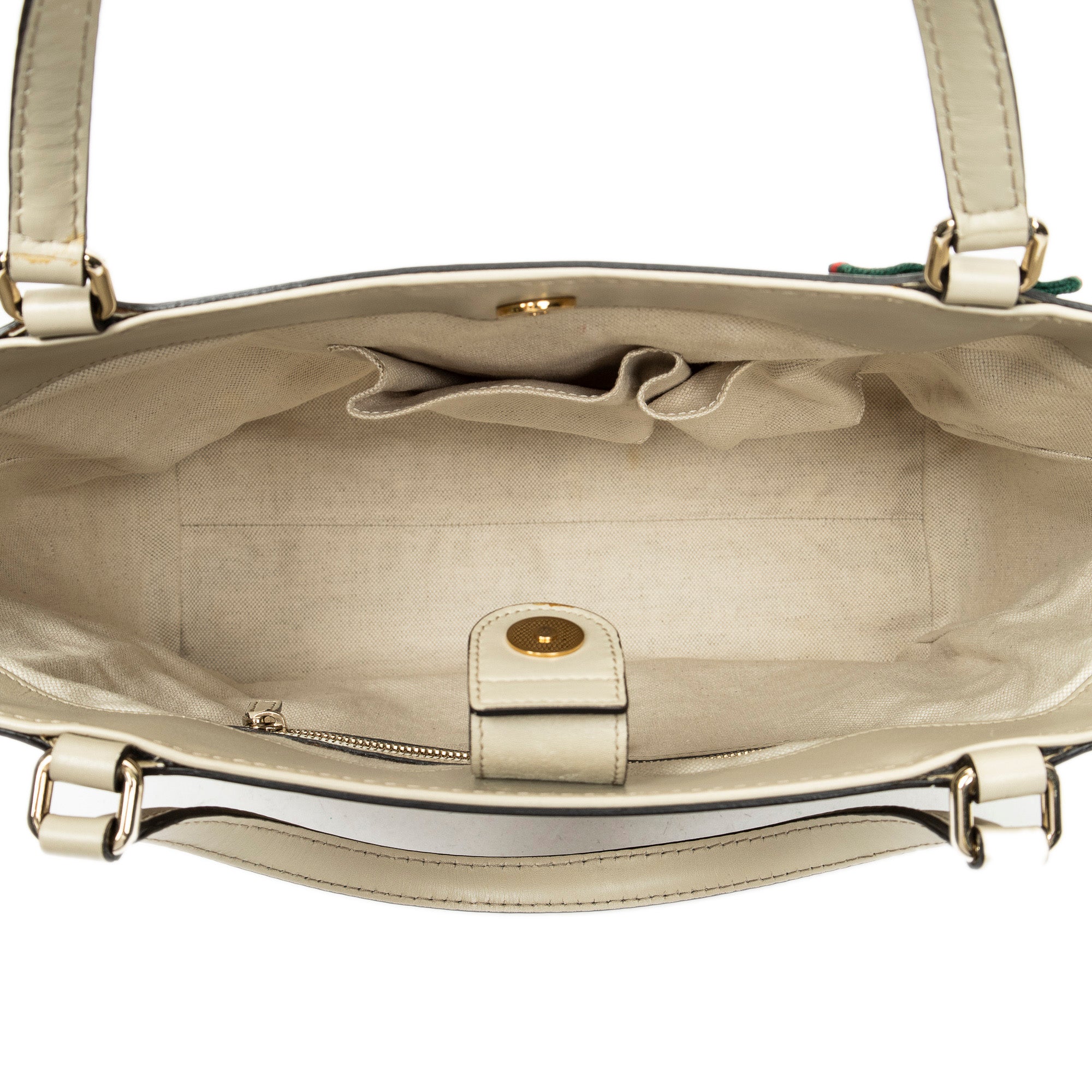 Shoulder Bag Web Mayfair Tote Beige Monogrammed Canvas