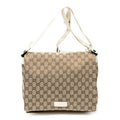 Shoulder Bag Flap Messenger Beige Monogrammed Canvas